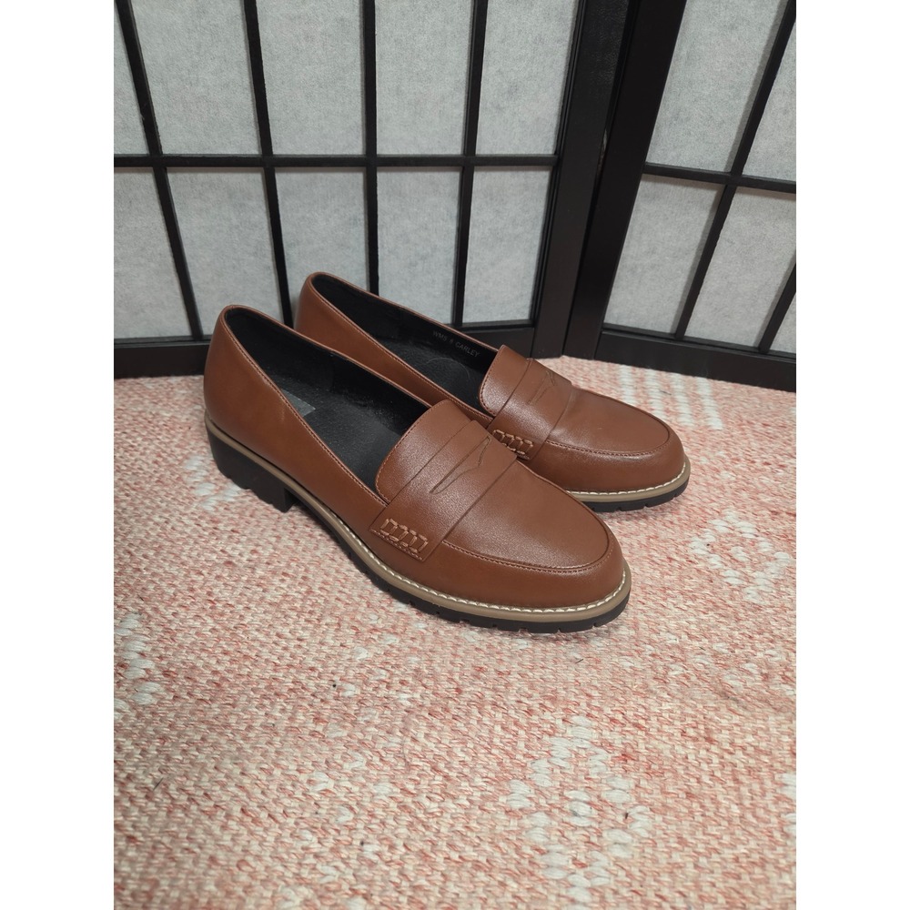 Carley 90s vibe Preppy Penny Loafers Lug Sole Platform Slip On Shoes Womens 8